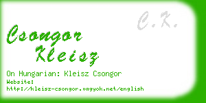 csongor kleisz business card